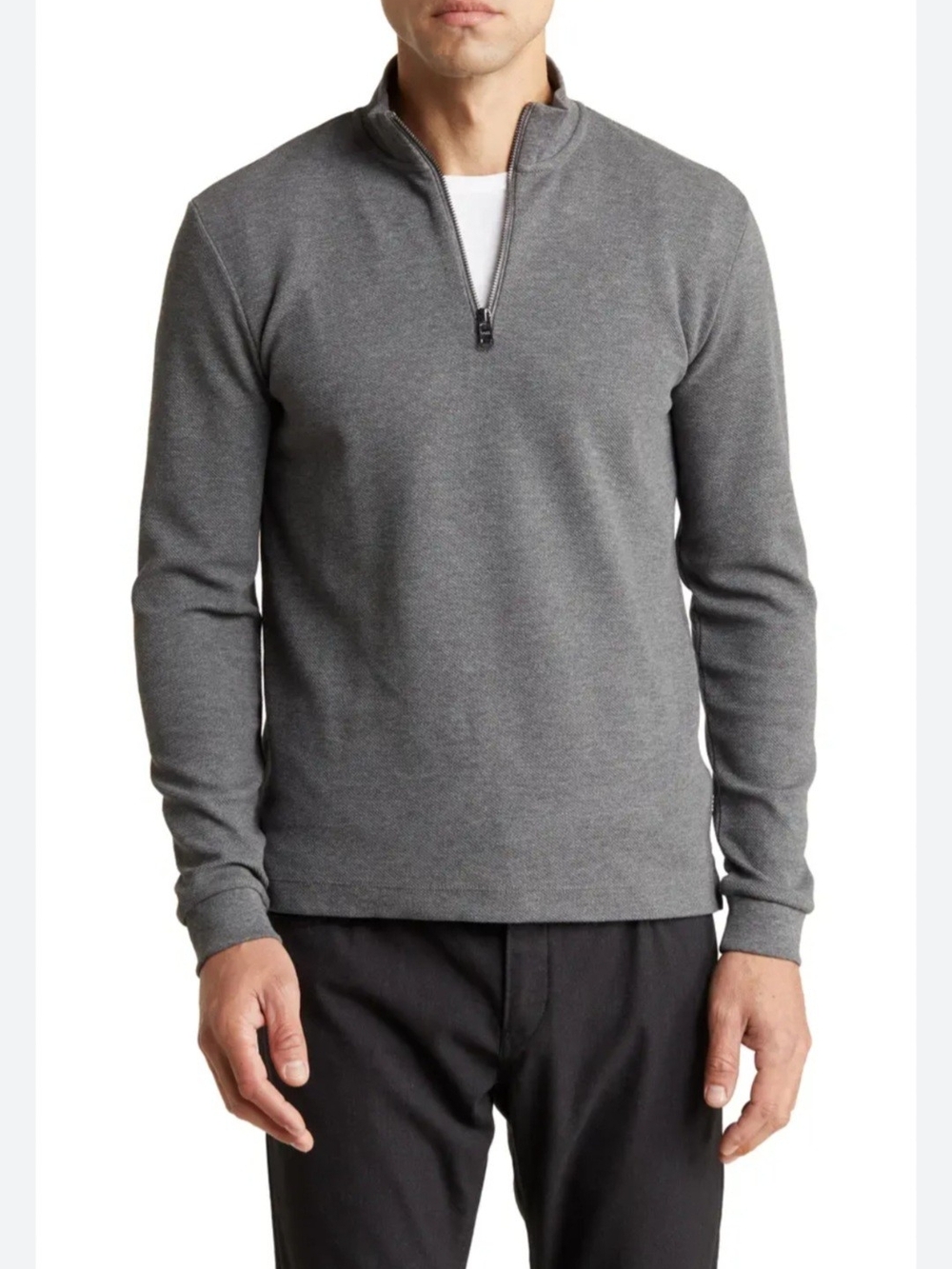 Men's Half-Zip Sweater Pullover - Gray